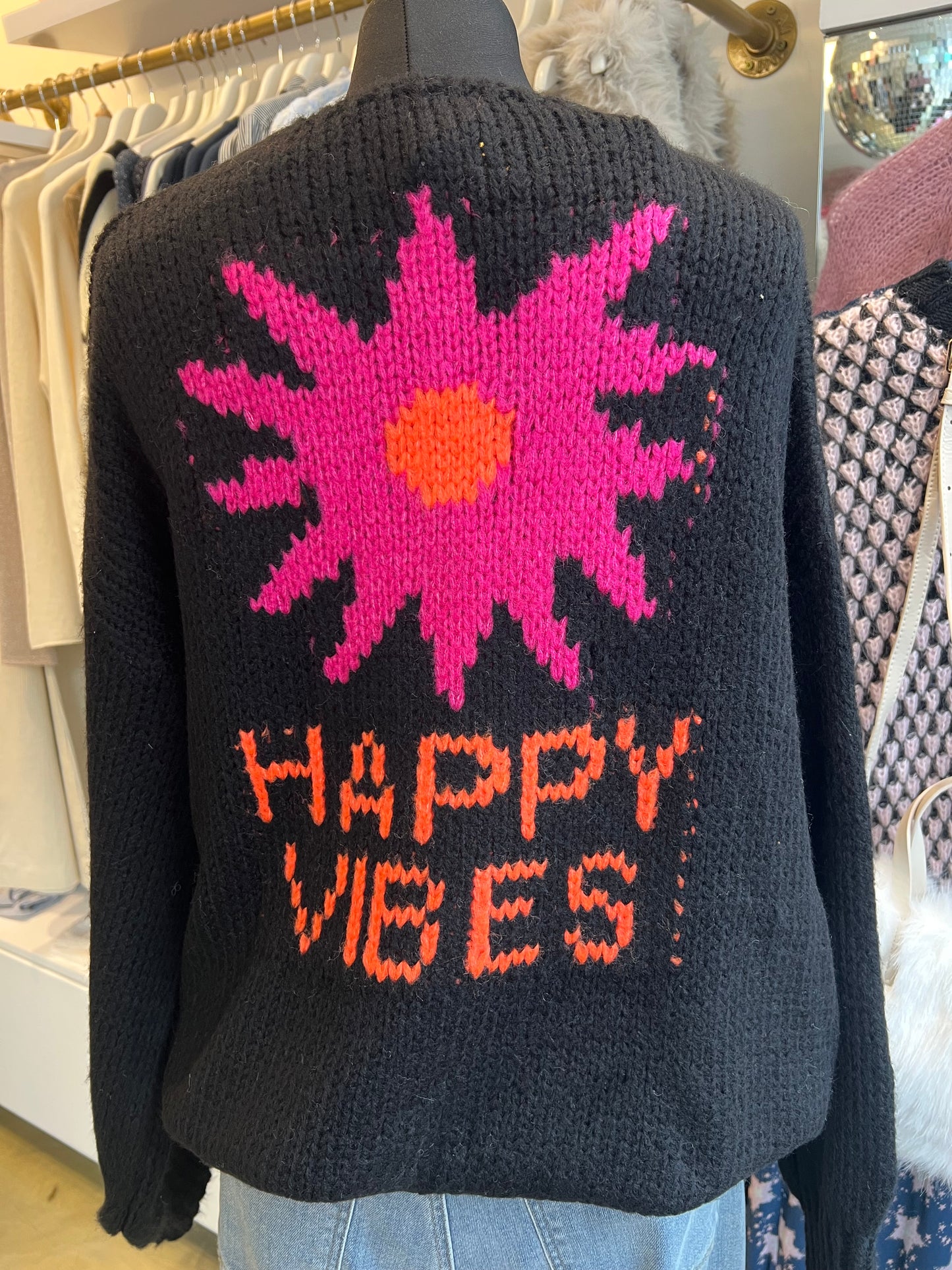 Happy vibes cardi black