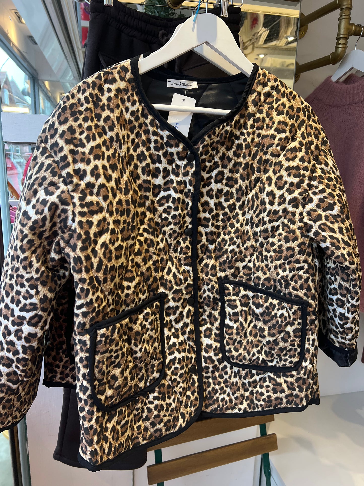 Quilted leopard jacket