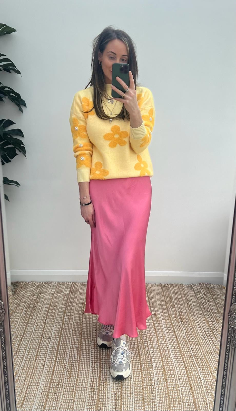 Pink Bias cut skirt