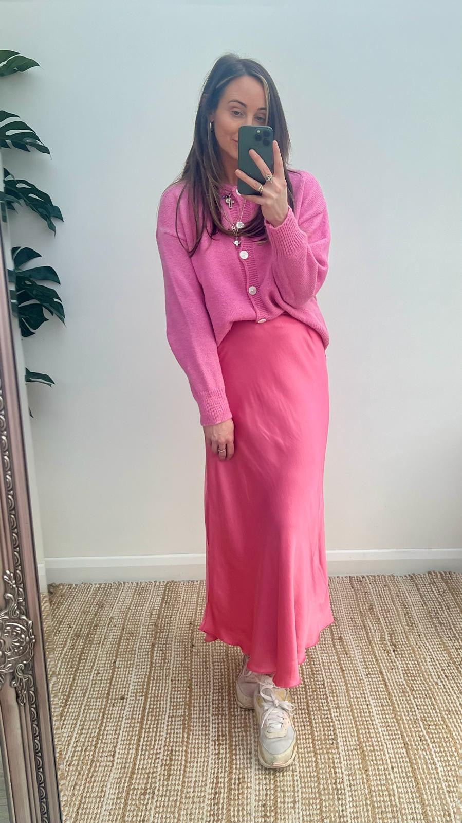 Pink Bias cut skirt